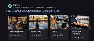Googlingen "bra restauranger i halmstad"